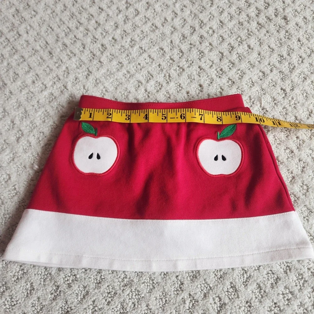 Toddler Girls Red Apple Applique Skort‎ Pull On Shorts Skirt Size 2T NWOT